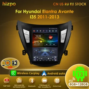 Hizpo 9.7 “Radio per auto Android 13 per Hyundai Elantra Avante I35 2011-2013 Lettore multimediale GPS Navigaion 2 din Unità principale stereo