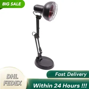 Lampada per terapia a luce rossa a infrarossi, alta potenza 150 W, braccia e testa regolabili, luce soffusa, sicura per gli occhi, per alleviare il dolore e i muscoli