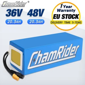 ChamRider Ebike 48v Batteria 36v 10ah 20ah 30ah 18650 30A Celle BMS Batteria al litio per scooter elettrico Consegna veloce