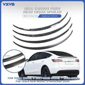 Spoiler per bagagliaio posteriore in vera fibra di carbonio per Tesla Model 3/Model Y 2017-2023 per accessori per auto modello 3 Highland 2024 Lip Wing