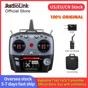 Radiolink T16D Trasmettitore RC a 16 Canali 2.4G e Ricevitore R16F con Supporto Modulo ELRS, Radio RC per Droni FPV, Aerei e Elicotteri