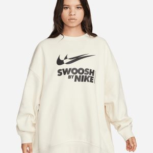 Nike Swoosh Big Logo W – Felpa – Donna – Bianco