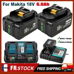 2 pezzi 6.0/9.0Ah 18V BL1850 batteria e DC18RD DC18RC caricabatterie per batteria Makita 18V BL1860 BL1850B BL1840 BL1850 BL1830 BL1815