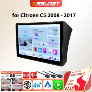 OSSURET Autoradio Android per Citroen C5 2008 – 2017 Carplay Car Stereo 2 Din Schermo Multimediale Video GPS 2din Audio di Snapdragon 6115