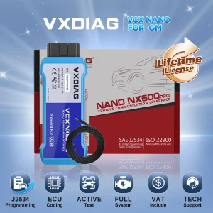 VXDIAG VCX NANO NX600 per GM WIFI J2534 programmazione ECU codifica lettore di codici di prova attivo diagnostica OBD2 scansione di tutti i sistemi per Opel