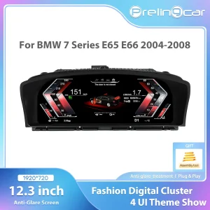Pannello per cruscotto Lcd automatico da 12.3 pollici per BMW serie 7 E65 E66 2004-2008 Display per strumenti a grappolo Digitale muslimah