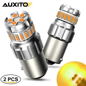 AUXITO 2x indicatore di direzione a LED arancione 12V P21W 1156 BA15S 1157 P21/5W luce di retromarcia del freno per Audi BMW F10 Kawasaki Ford Fusion
