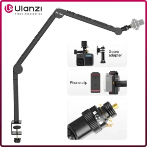 VIJIM LS24 Supporto per braccio per microfono Supporto per fotocamera DSLR da tavolo Supporto per microfono a sospensione regolabile con supporto a vite da 1/4 per la registrazione