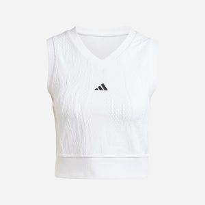 Adidas Wimbledon W – T-shirt Tennis – Donna – Bianco