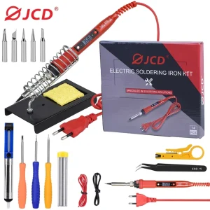 Kit per saldatore JCD temperatura regolabile 220V 80W LCD strumenti per saldatura a saldare riscaldatore in ceramica suggerimenti per la saldatura pompa dissaldante
