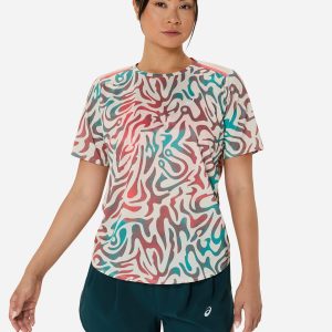 Asics Road All Over Print W – T-shirt Running – Donna – Color Mix