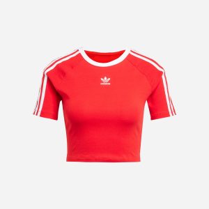 Adidas 3stripes W – T-shirt – Donna – Rosso