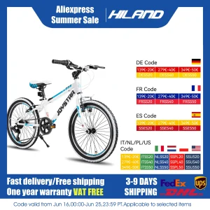 JOYSTAR Bicicletta per bambini da 20 24 pollici per ragazzi e ragazze dai 7 ai 12 anni Mountain bike per bambini con trasmissione a 1 velocità/7 velocità, bicicletta per bambini