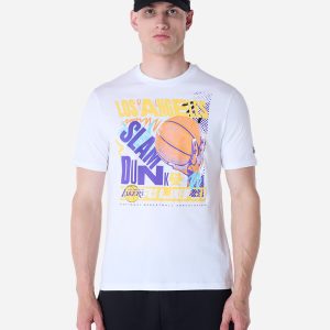 New Era Font Graphic Lakers M – Abbigliamento Basket – Uomo – Bianco