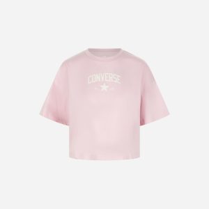 Converse Logo Boxy W – T-shirt – Donna – Rosa