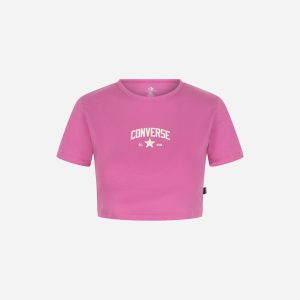 Converse Logo Mini W – T-shirt – Donna – Fucsia