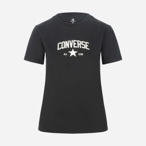 Converse Logo Fit Regular W – T-shirt – Donna – Nero