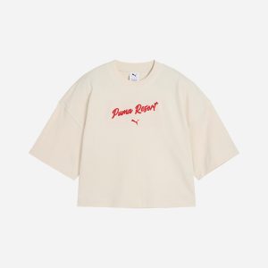 Puma Crop Premium W – T-shirt – Donna – Beige