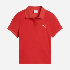 Puma Jacquard W – T-shirt – Donna – Rosso