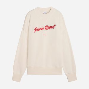 Puma Crop Premium W – Felpa – Donna – Beige