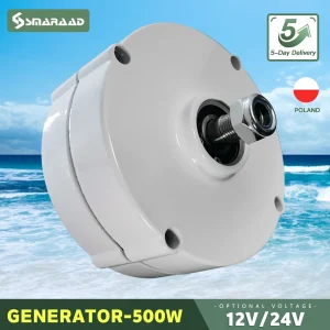 Generatore Eolico PMG 500W 12V 24V 750 RPM AC DC, Dinamo Magnetica, Alternatore Idroelettrico, Energia Gratuita