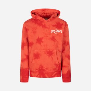 Puma Over Tie Dye Jr – Felpa – Rosso