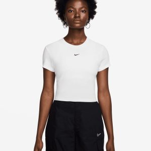 Nike Crop W – T-shirt – Donna – Bianco