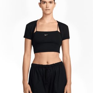 Nike Crop W – T-shirt – Donna – Nero