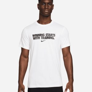 Nike Dri Fit Gfx Winning M – T-shirt Training – Uomo – Bianco