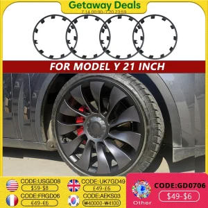 Per Tesla Modello Y 21 Pollici Cerchione Mozzo Ruota Protezione Patch Protezioni ABS Ruota Guard Coperture Accessori Auto Esterno 2018-2024