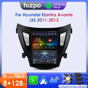 Hizpo 9.7 “Tesla Style Android 13 Radio per Hyundai Elantra Avante I35 2011-2013 lettore Stereo multimediale GPS Navigaion 2 din BT