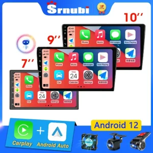 Srnubi 2 din 7 9 10 ”Android 12 Per Toyota VW Kia Nissan Honda Lada Ford Autoradio Lettore Multimediale Carplay Stereo 4G GPS DVD
