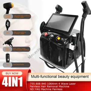 4000W Ghiaccio soprano titanio 755nm 808nm 940nm 1064nm Diodo a 4 lunghezze d’onda attrezzature per la depilazione sbiancante macchina ringiovanente