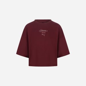 Puma Crop W – T-shirt – Donna – Rosso