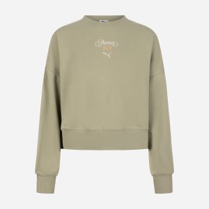 Puma Cropped W – Felpa – Donna – Verde