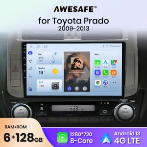 AWESAFE PX9 Plus Autoradio Per Toyota Land Cruiser Prado J150 2009 – 2013 Wireless CarPlay Android Auto No 2 din 2din DVD