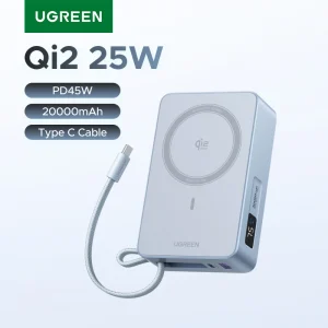 UGREEN Qi2 25W Banca di potere magnetica Carica rapida 20000mAh/10000mAh PowerBank portatile per iPhone 17 Pro Batteria esterna 30W 45W