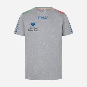 Arena Italia Fin Team Stripe – T-shirt – Grigio