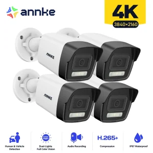 ANNKE 4X Ultra HD 8MP POE Camera 4K Outdoor Indoor Weatherproof Security Network Bullet EXIR Night Vision Kit telecamera di avviso e-mail