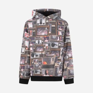 Nike Jordan All Over Printed Television Jr – Felpa – Nero