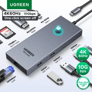 UGREEN 10Gbps USB C HUB 4 k60hz tipo C a HDMI2.0 RJ45 PD 100W adattatore per Macbook iPad Pro Air M2 M1 Sumsang PC accessori HUB