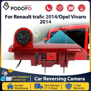 Podofo telecamera per luce freno di Backup per visione notturna IR impermeabile ad alta definizione per Renault trafic 2014/Opel Vivaro 2014