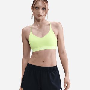 Nike Ls Indy Elastic Logo W – Bra Training – Donna – Giallo