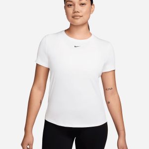 Nike Dri Fit One Classic Small Logo W – T-shirt Training – Donna – Bianco