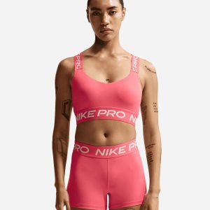 Nike Ls Pro Elastic Logo W – Bra Training – Donna – Fucsia