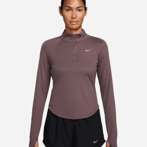 Nike Tempo Swoosh Ls W – Maglia Running – Donna – Marrone
