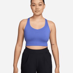 Nike Vogatore Seamless Crop Pro W – Canotta Training – Donna – Blu