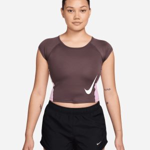 Nike Swoosh W – T-shirt Running – Donna – Marrone
