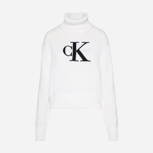 Calvin Klein Jeans Logo W – Maglione – Donna – Bianco