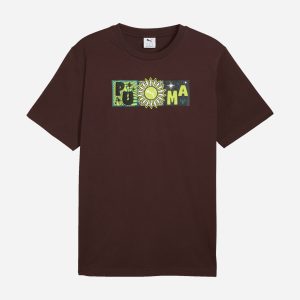 Puma Sunset Drive Graphic M – T-shirt – Uomo – Marrone